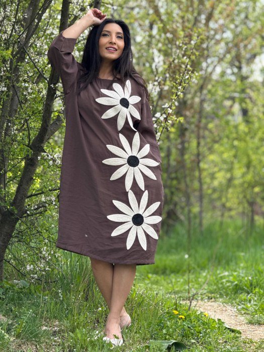 Rochie lunga cu imprimeu flori [4]