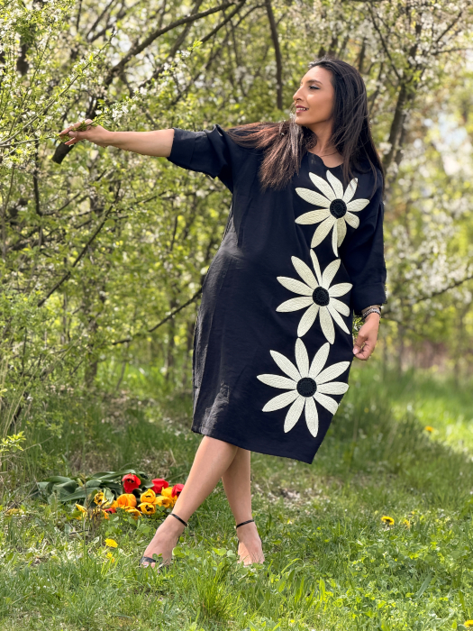 Rochie lunga cu imprimeu flori [4]