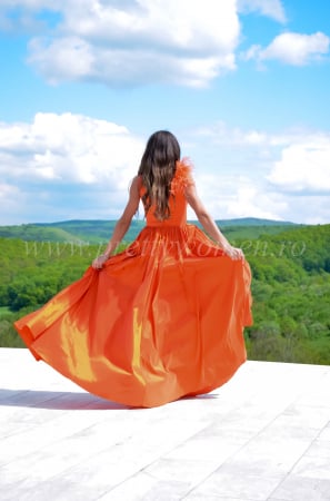 Rochie lunga portocalie [3]