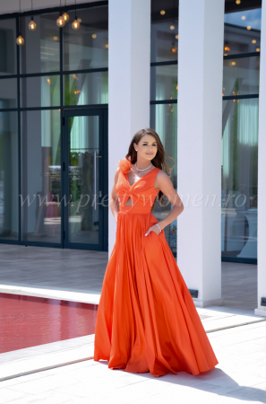 Rochie lunga portocalie [5]