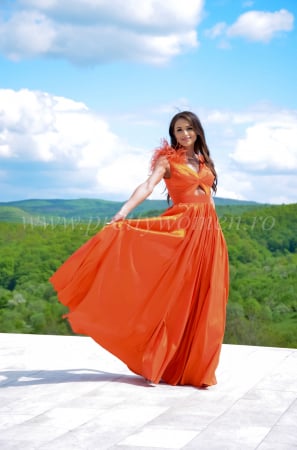 Rochie lunga portocalie [6]