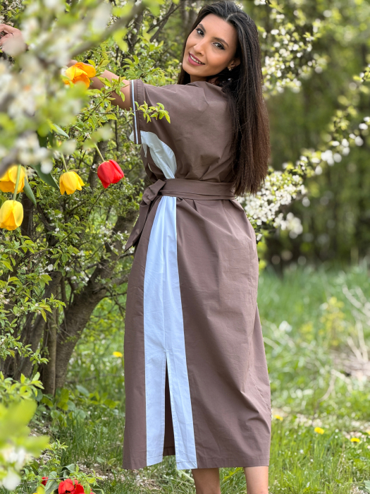 Rochie maro lejera cu floare detasabila [2]