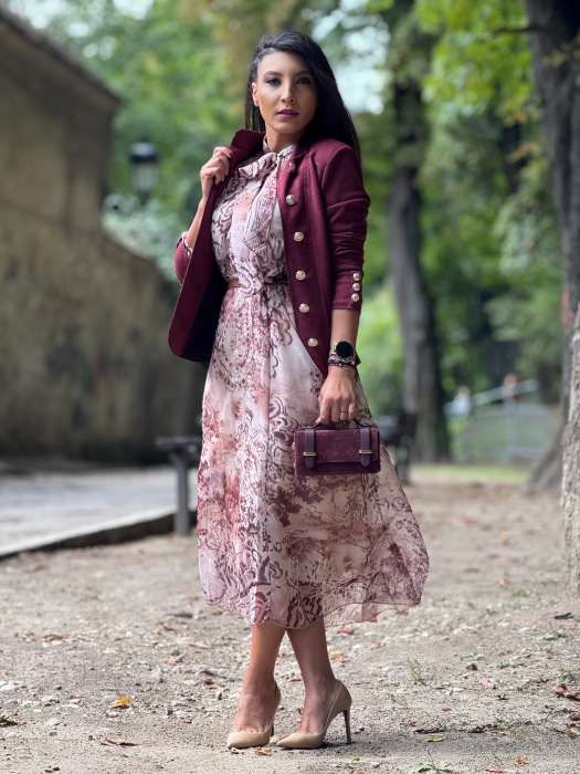 Rochie midi cu model abstract [2]