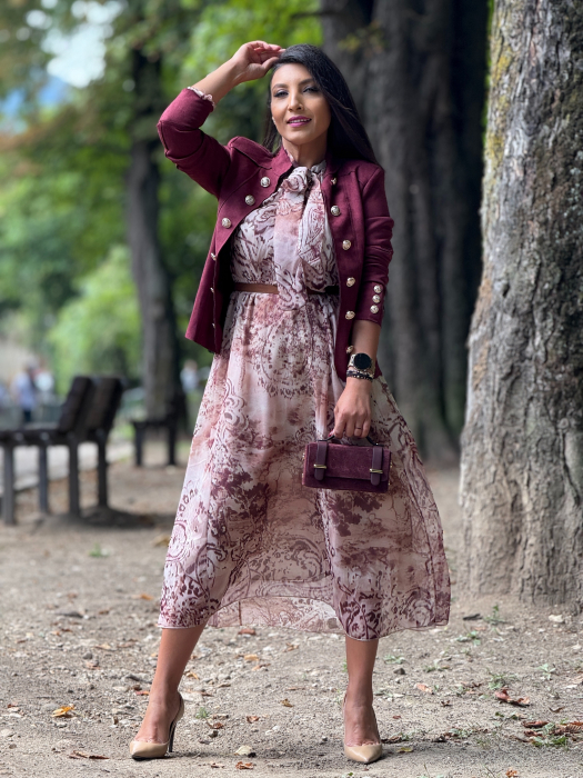 Rochie midi cu model abstract [4]