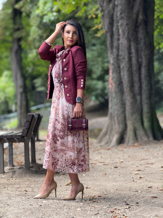 Rochie midi cu model abstract [3]
