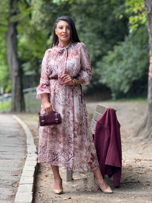 Rochie midi cu model abstract [5]