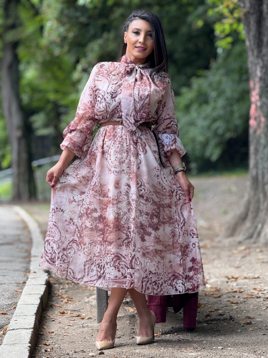 Rochie midi cu model abstract [6]