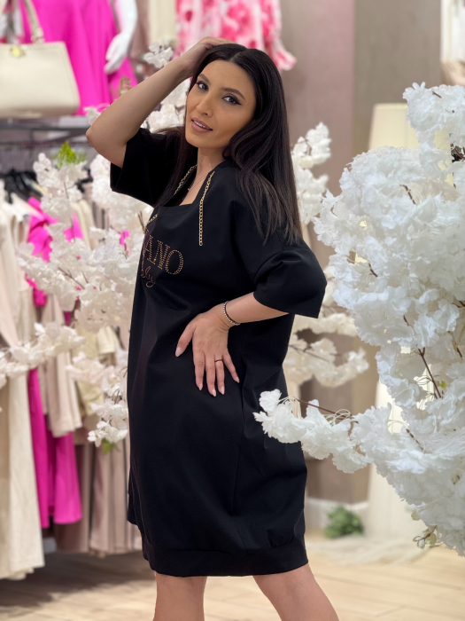 Rochie my luxe cu anchior si imprimeu scris [4]