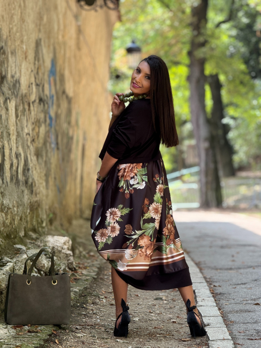 Rochie neagra cu imprimeu margarete [5]