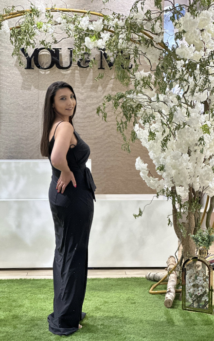 Rochie neagra cu pietricele aplicate [3]