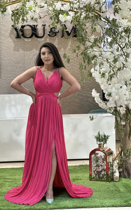 Rochie plisata cu decupaj [3]