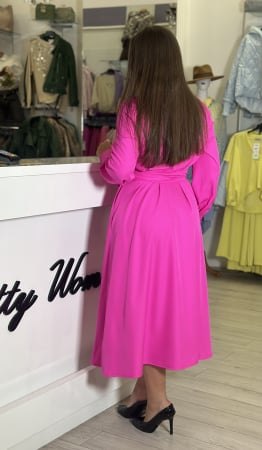 Rochie roz cu cordon in talie [3]