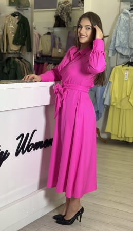 Rochie roz cu cordon in talie [2]