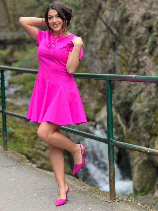 Rochie roz cu fundite [3]