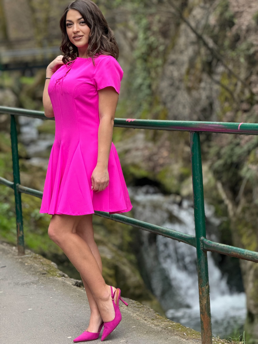 Rochie roz cu fundite [5]