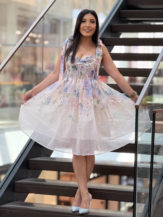 Rochie scurta cu imprimeu floral [5]