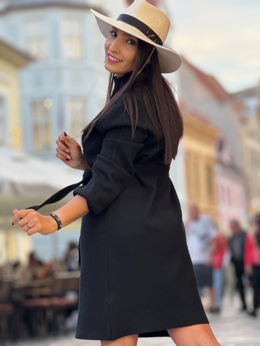 Rochie tricotata cu cordon si brosa [4]
