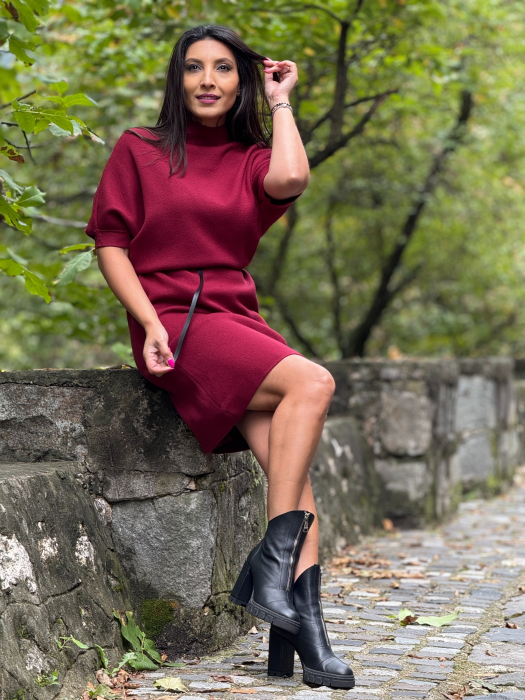 Rochie tricotata cu curea [5]