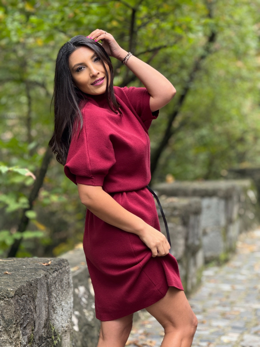 Rochie tricotata cu curea [3]