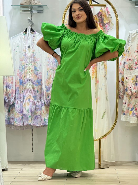 Rochie verde cu maneci bufante [2]