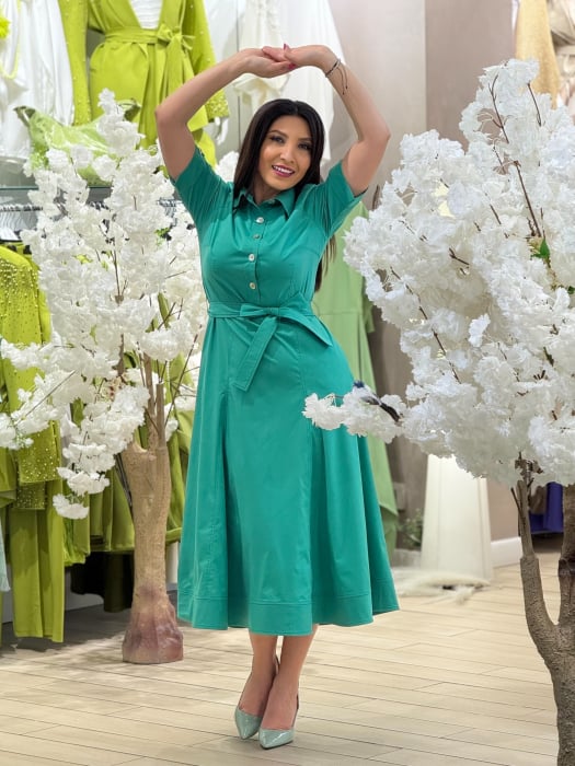Rochie verde cu nasturi [5]