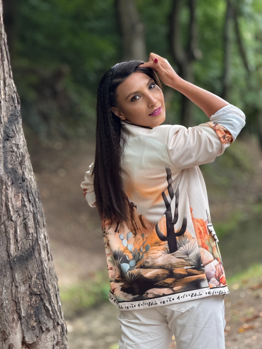 Sacou cu print peisaj desertic [4]