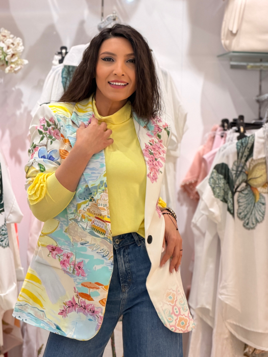 Sacou dama cu croiala dreapta si imprimeu lamai [6]