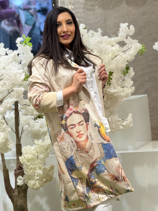 Sacou imprimat cu design artistic [3]