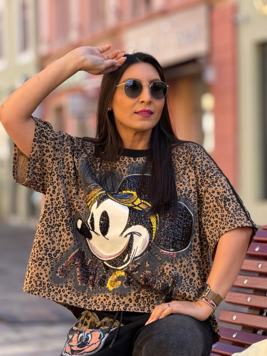 Tricou animal print cu imprimeu Mikey [2]