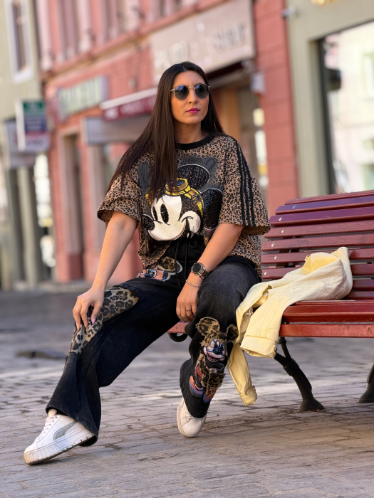 Tricou animal print cu imprimeu Mikey [5]