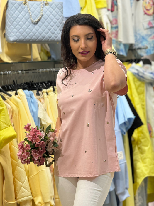 Tricou cu aplicatii metalice inimioare [2]