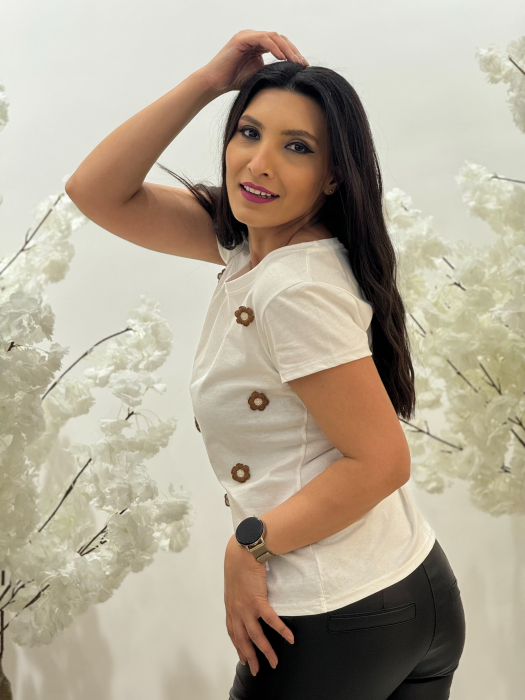 Tricou cu floricele maro [4]