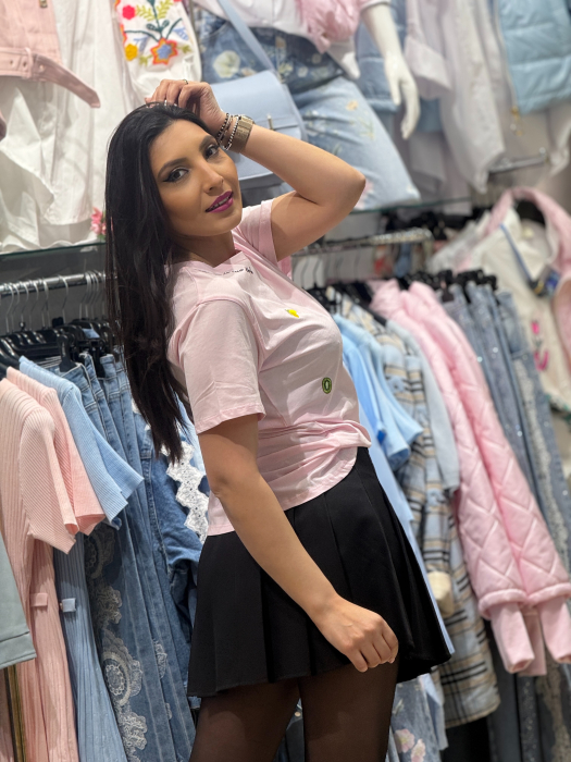 Tricou cu imprimeu broderii cu fructe [4]