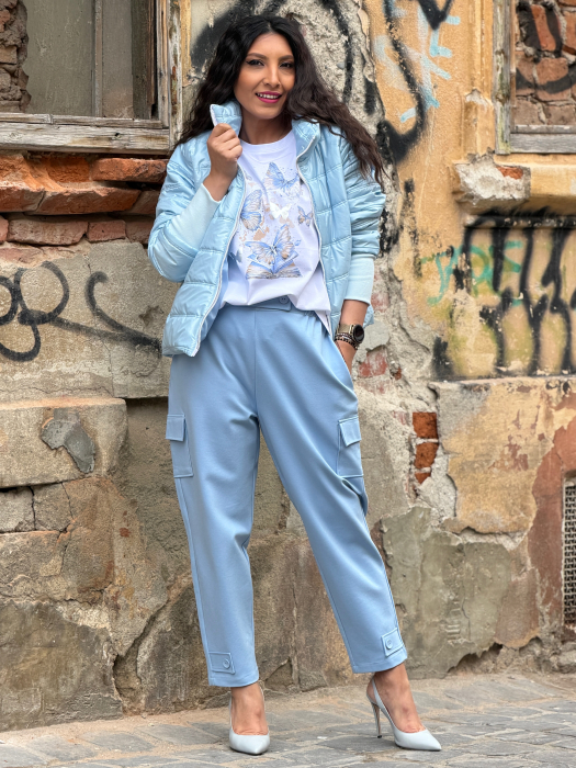 Tricou cu imprimeu fluturi cu pietricele aplicate [7]