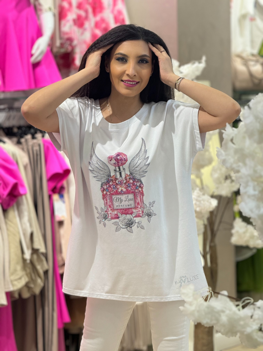 Tricou cu imprimeu sticluta de parfum [2]