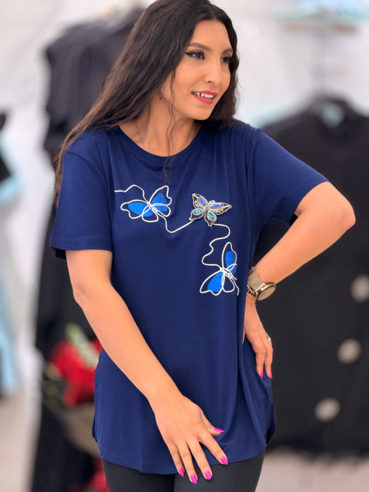 Tricou din bumbac cu fluturi [2]