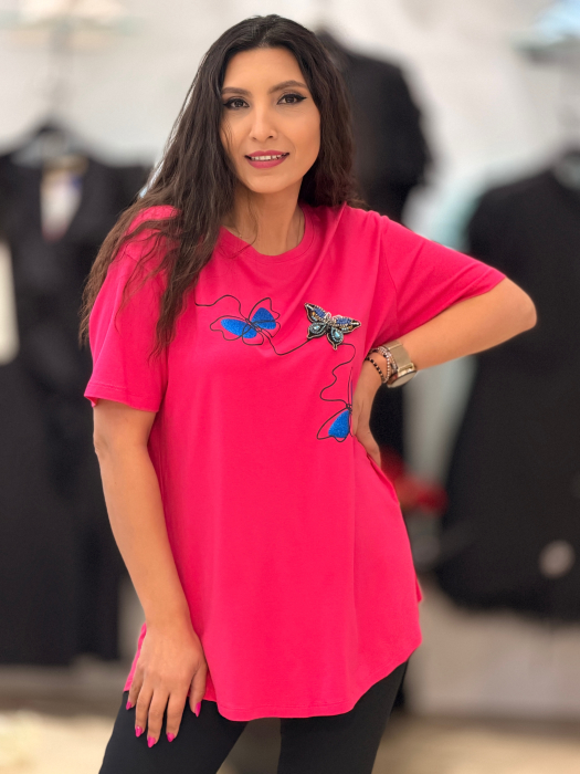 Tricou din bumbac cu fluturi [3]