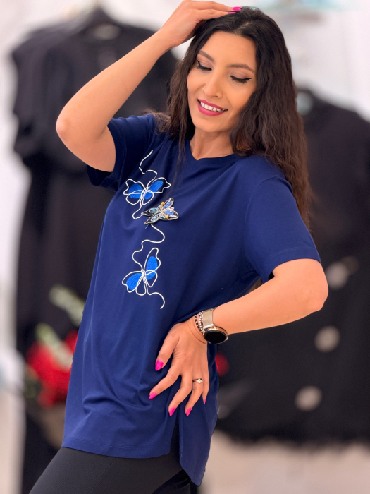 Tricou din bumbac cu fluturi [4]