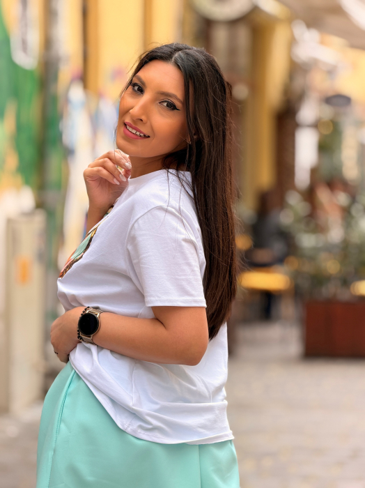 Tricou din bumbac cu imprimeu inima [4]