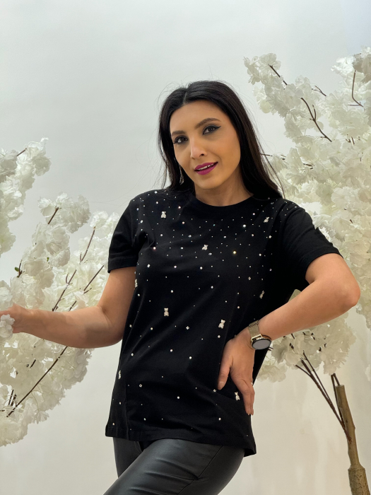 Tricou din bumbac cu ursuleti aplicati [3]