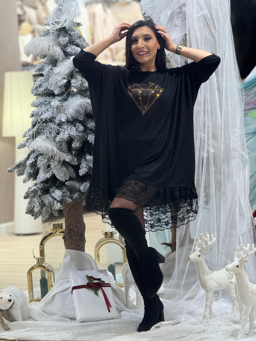 Tunica cu dantela si imprimeu diamant [2]