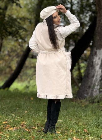 Vesta din blana cu buzunare supradimensionate [7]