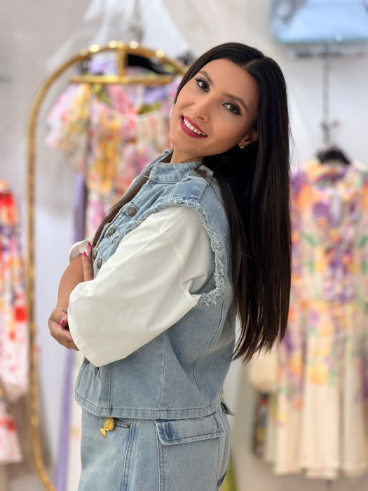 Vesta din denim oversize [6]