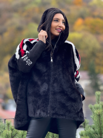 Blana cu dunga rosie si manseta tricotata [2]