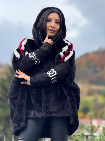 Blana cu dunga rosie si manseta tricotata [1]