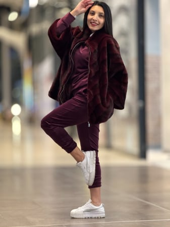 Geci si jachete - Blaniata bordo din blana artificiala