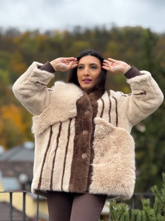 Geci si jachete - Blanita bej cu dunga maro