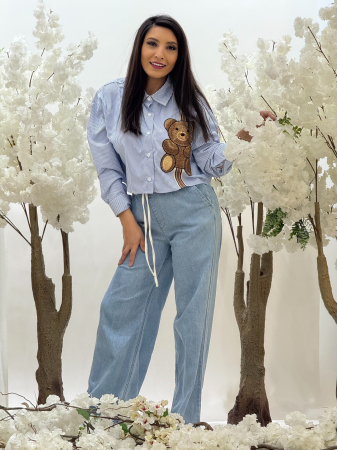 Blugi wideleg cu snur in talie [1]