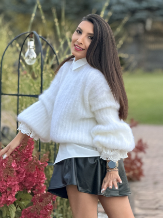 Bluza alba din mohair [3]
