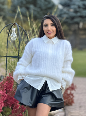 Colectia NOUA - Bluza alba din mohair